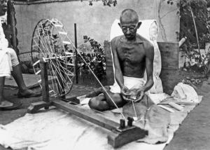 Gandhi spinning